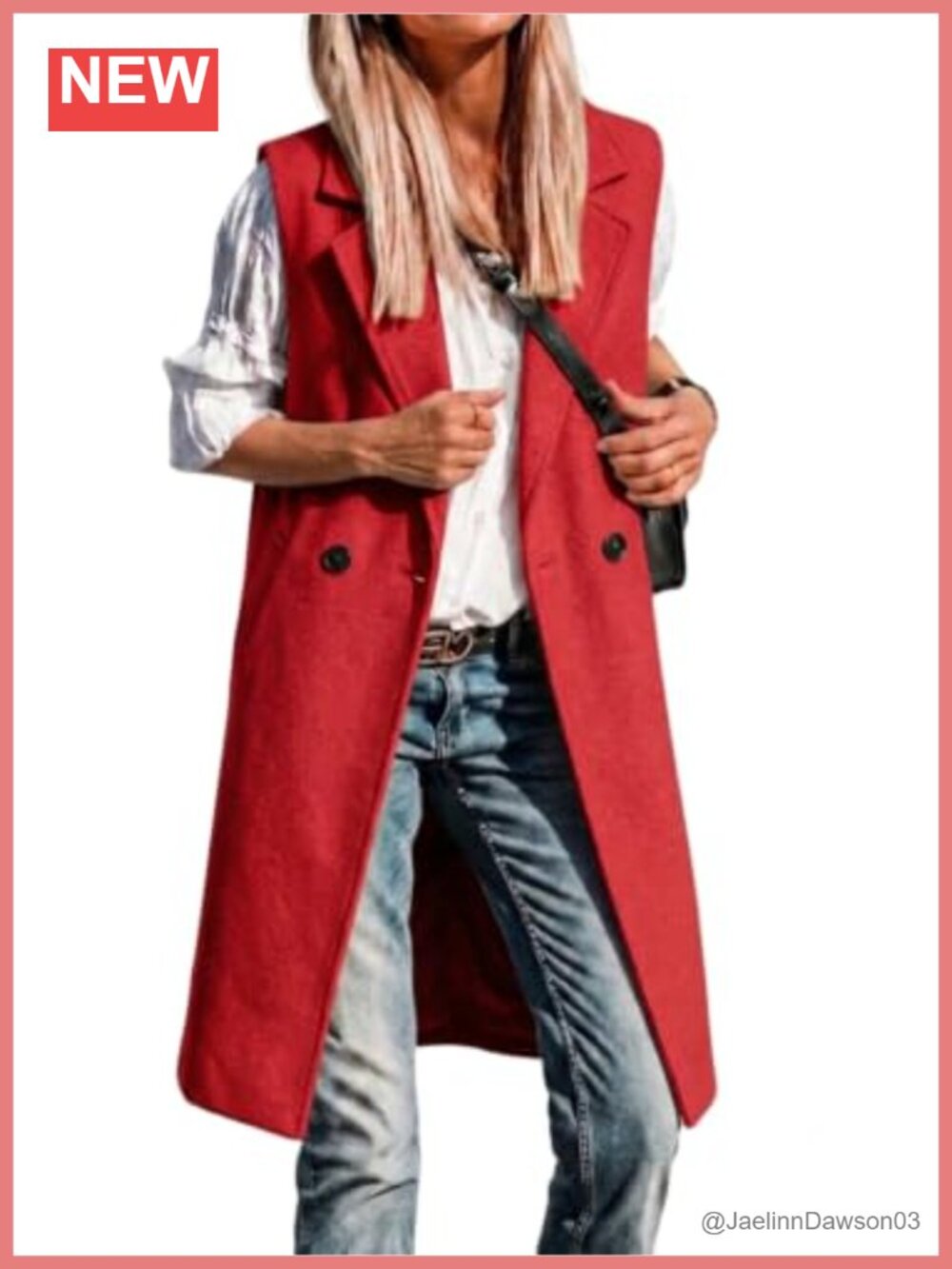Womens Long Wool Vest Sleeveless Blazer Jacket Trench Coat